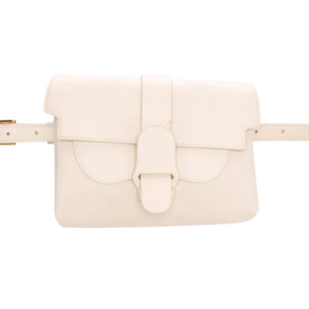 Senreve Aria Belt Bag in Cream, Pebbled Leather